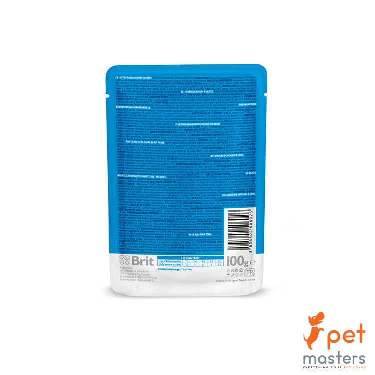 Brit Premium Cat Pouch Chicken Chunks For Kitten 100g