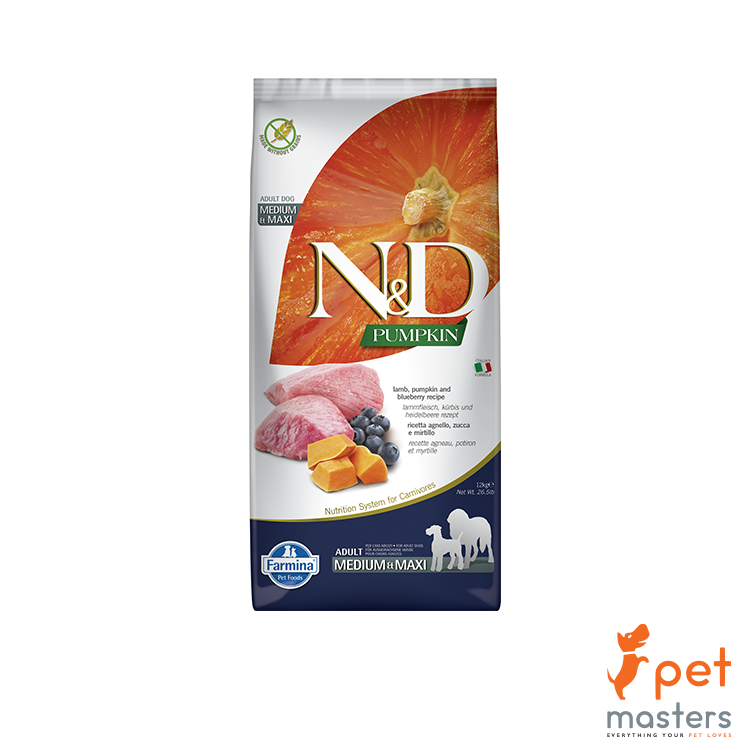 Farmina Pumpkin Adult Dog -New Zealand Grass Fed Lamb, Pumpkin & Blueberry