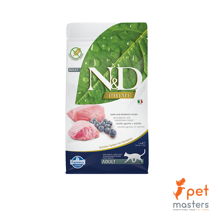Farmina Prime Adult Cat - New Zealand Grass Fed Lamb & Bluberry