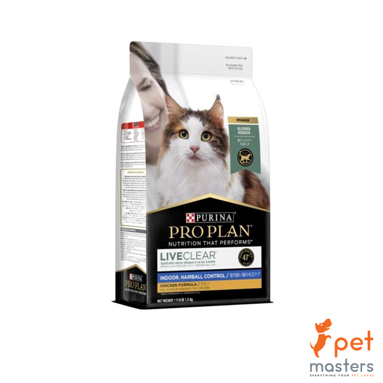 Purina Pro Plan LIVECLEAR Adult Indoor & Hairball Control Cat Food 1.5kg