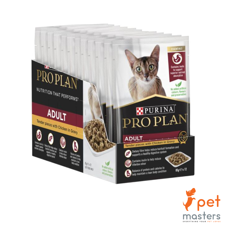 Purina Pro Plan Adult Cat - Chicken in Gravy Wet Food 12x85g – Petmasters