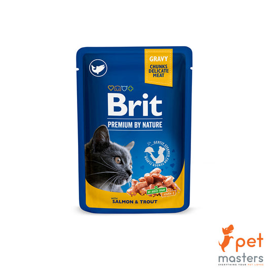 Brit Premium Cat Pouch With Salmon/Trout 100g